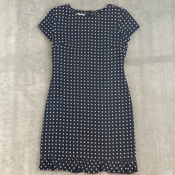 Pure and Simple Black and Cream Polka dot Silk Dress Size 6 - Picture 1 of 6